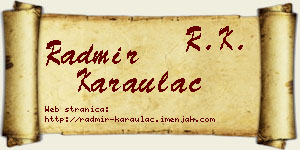 Radmir Karaulac vizit kartica